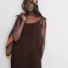 Mini-vestido trapézio em algodão
