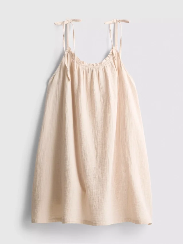 Mini-vestido trapézio em algodão