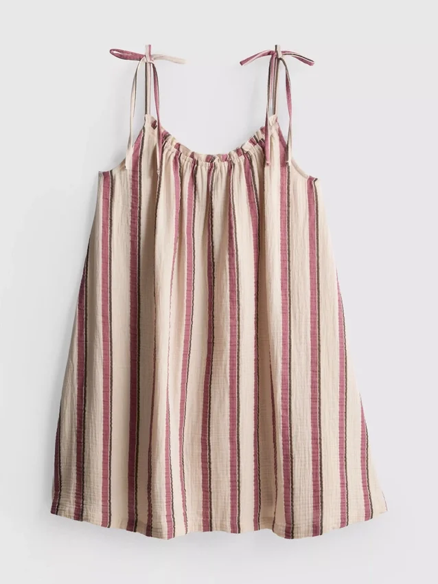 Mini-vestido trapézio em algodão