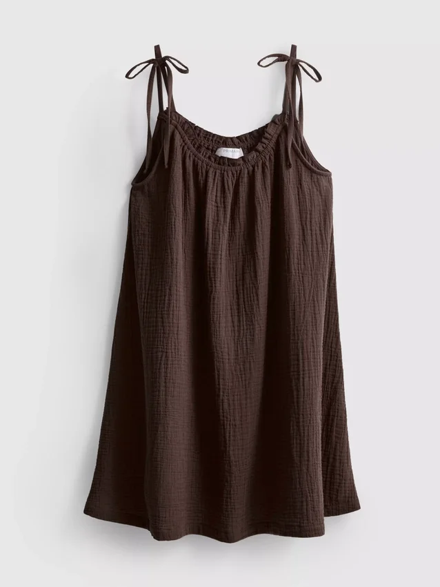 Mini-vestido trapézio em algodão