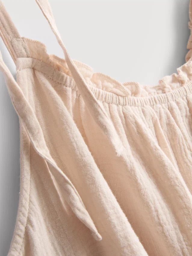 Mini-vestido trapézio em algodão