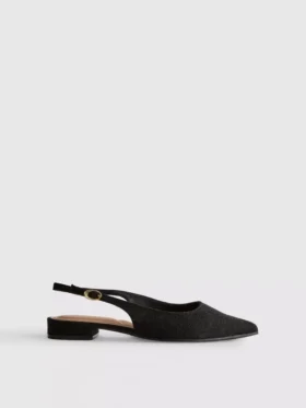Mules de bico fino com tiras atrás