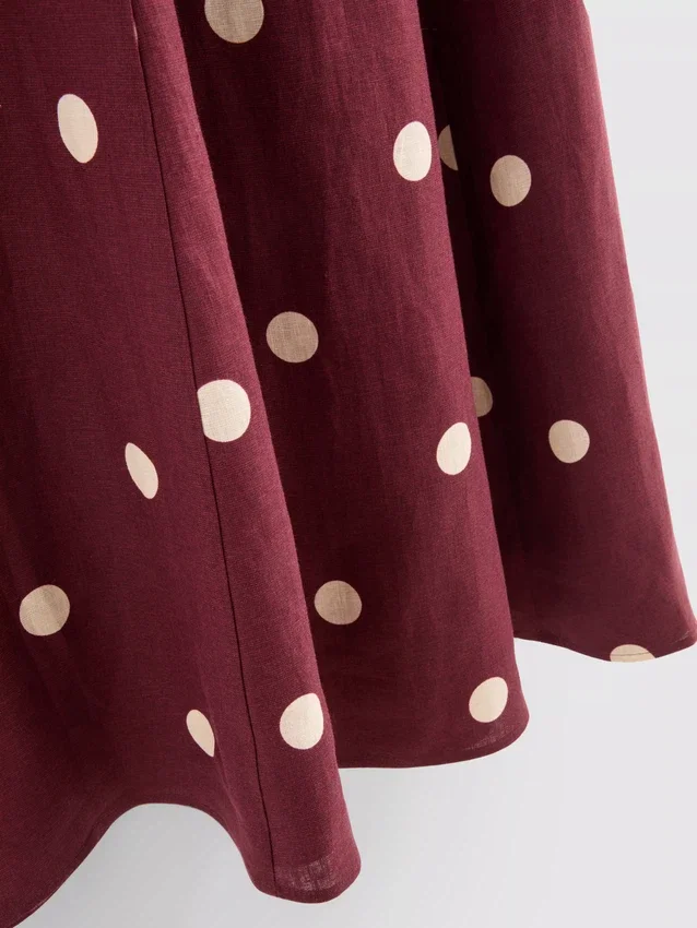 O vestido midi de linho com mangas bufantes da The Edit