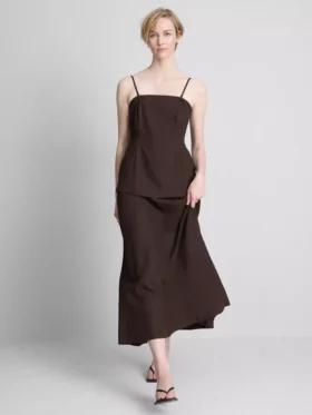 O vestido midi em camadas com mistura de linho da The Edit