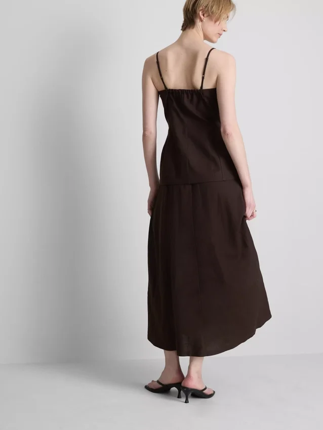 O vestido midi em camadas com mistura de linho da The Edit