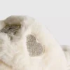 Pantufas de noiva com tiras cruzadas em pele sintética