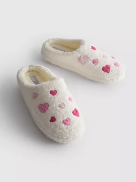 Pantufas de velo com coração
