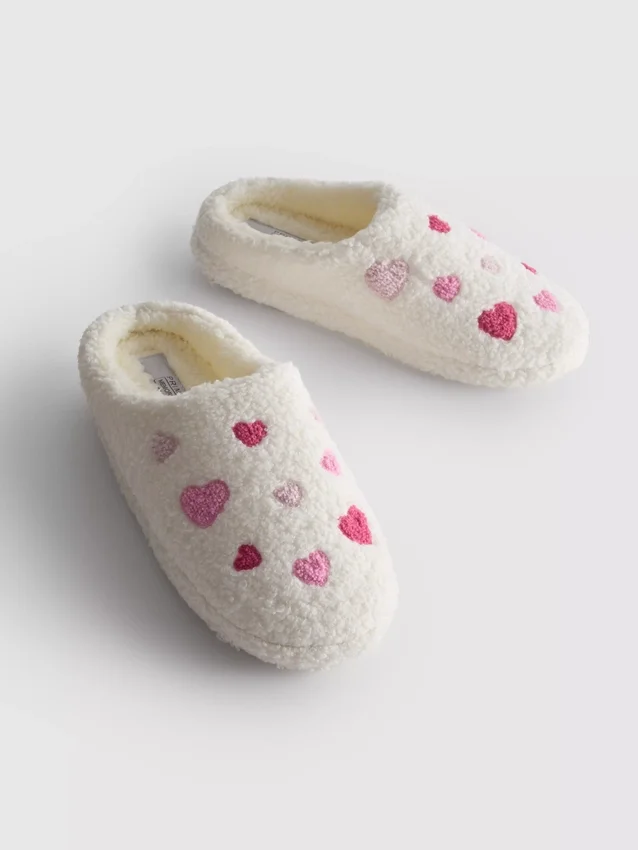 Pantufas de velo com coração
