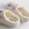 Pantufas de velo com coração