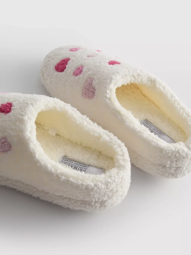 Pantufas de velo com coração