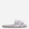 Pantufas fofas con fajas cruzadas