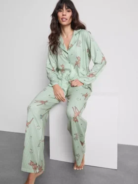 Pijamas boyfriend às riscas do Bambi da Disney
