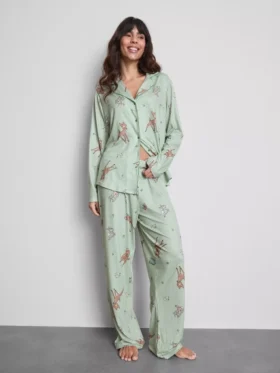 Pijamas boyfriend às riscas do Bambi da Disney