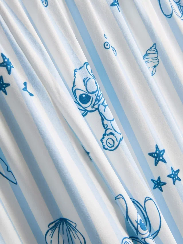 Pijamas boyfriend às riscas do Stitch da Disney