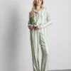Pijamas boyfriend às riscas em algodão