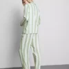 Pijamas boyfriend às riscas em algodão
