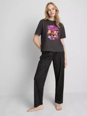 Pijamas Bratz de algodão com padrão de leopardo