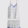 Pijamas com calções e camisola sem mangas