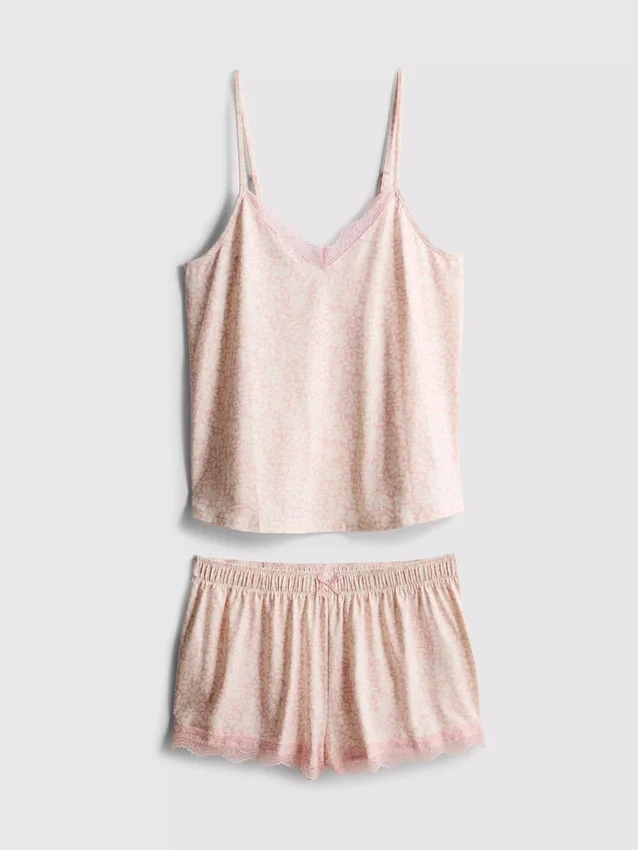 Pijamas com calções e camisola sem mangas