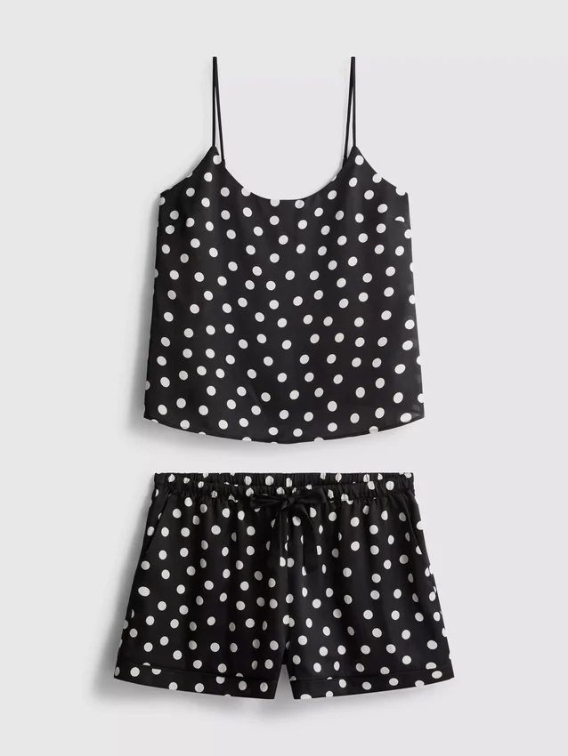 Pijamas com camisola sem mangas e calções