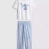 Pijamas com estampado em algodão do Stitch da Disney