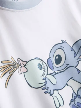 Pijamas com estampado em algodão do Stitch da Disney