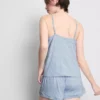 Pijamas curto com camisola de alças às riscas