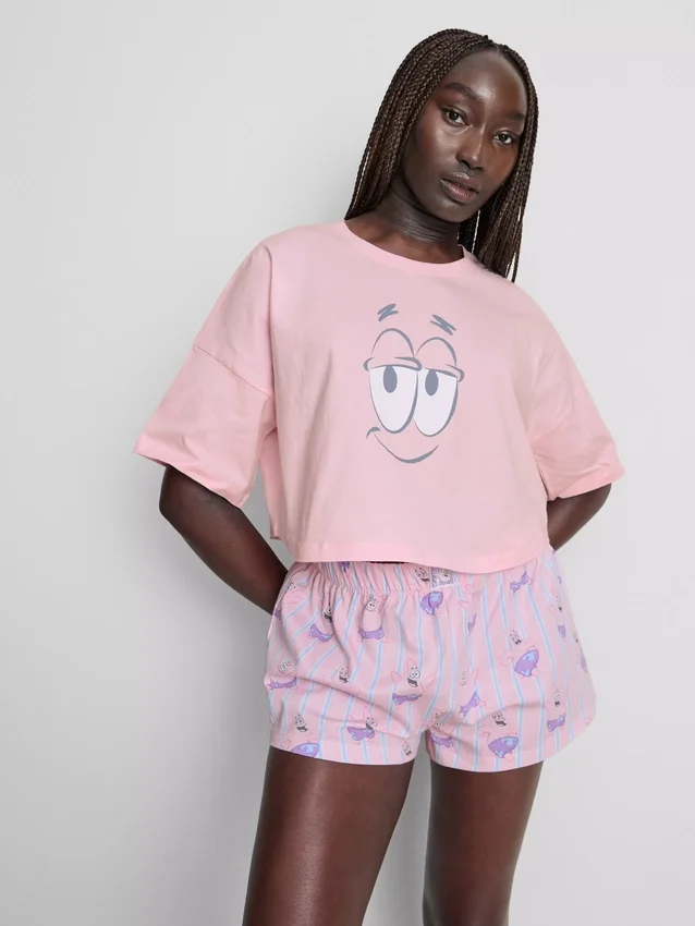 Pijamas curto com estampado do Bob Esponja