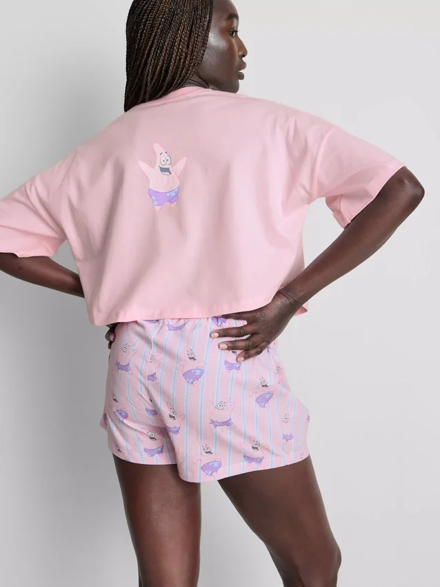 Pijamas curto com estampado do Bob Esponja