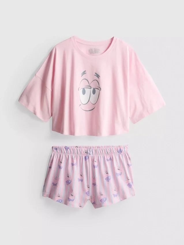 Pijamas curto com estampado do Bob Esponja