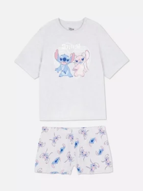 Pijamas curto com estampado do Stitch da Disney