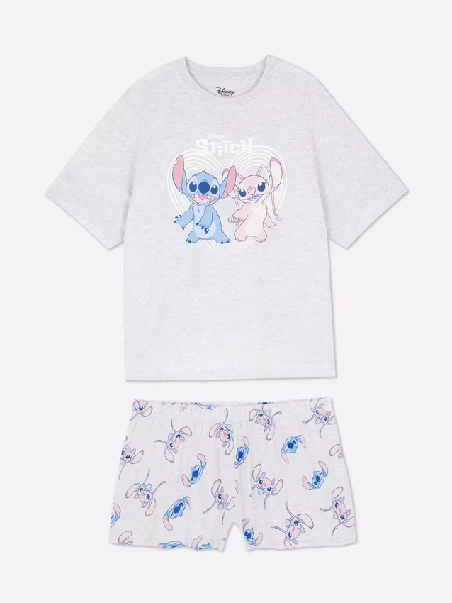 Pijamas curto com estampado do Stitch da Disney