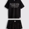 Pijamas curto com o slogan «O Diabo Veste Prada»