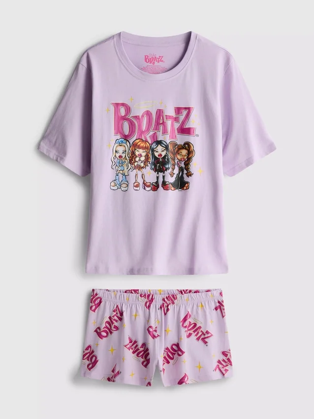 Pijamas curto de algodão com estampado Bratz