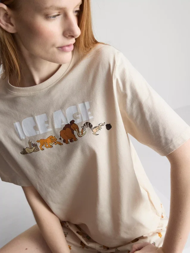 Pijamas curto de algodão com estampado da Disney «A Idade do Gelo»