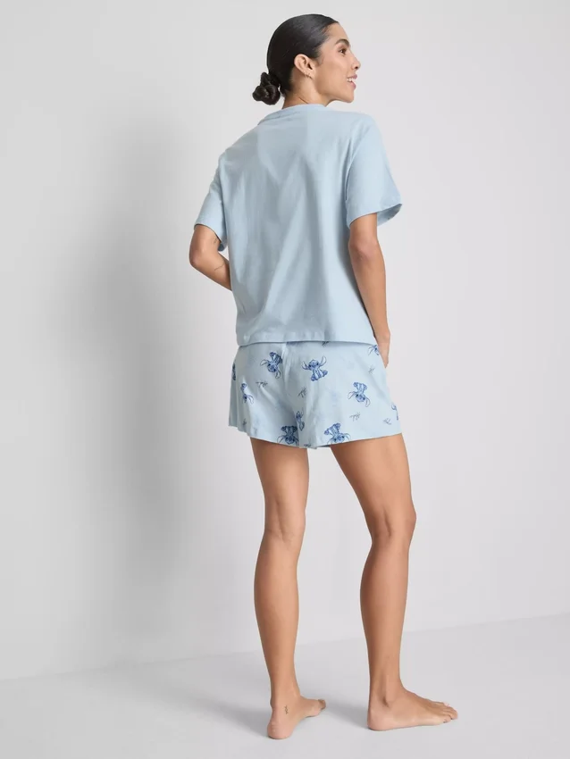 Pijamas curto de algodão com motivo do Stitch da Disney