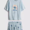 Pijamas curto de algodão com motivo do Stitch da Disney