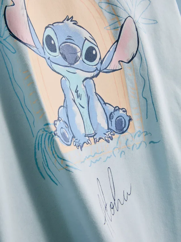 Pijamas curto de algodão com motivo do Stitch da Disney