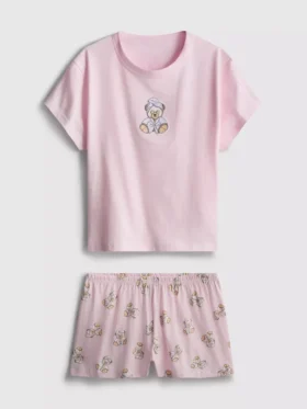 Pijamas curto estampado com elevada percentagem de algodão