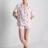 Pijamas curto estilo «boyfriend» com estampa de ursinhos