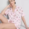 Pijamas curto estilo «boyfriend» com estampa de ursinhos