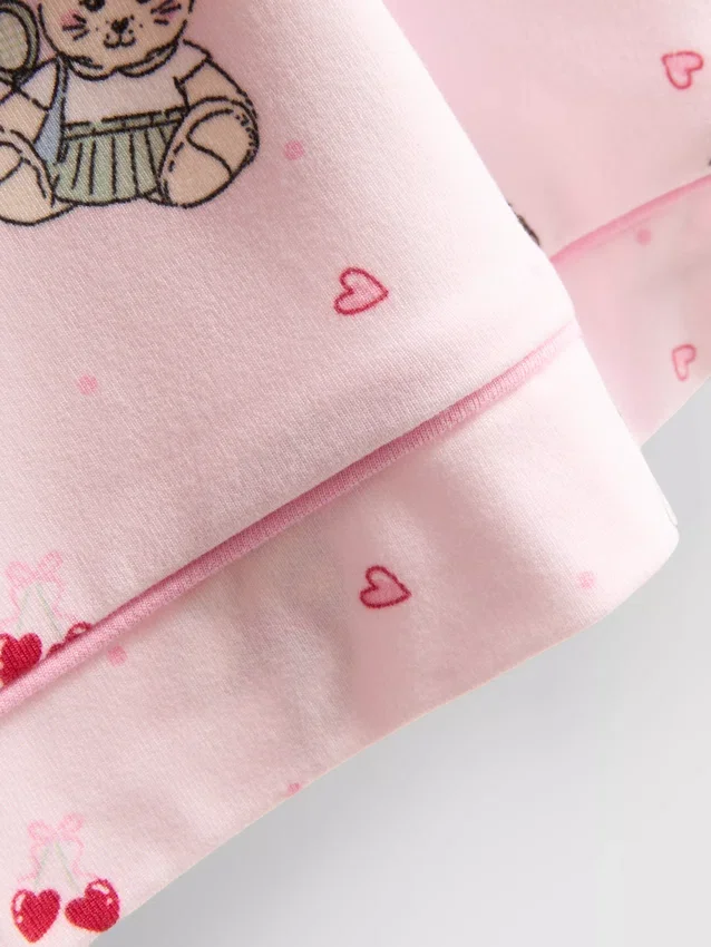Pijamas curto estilo «boyfriend» com estampa de ursinhos