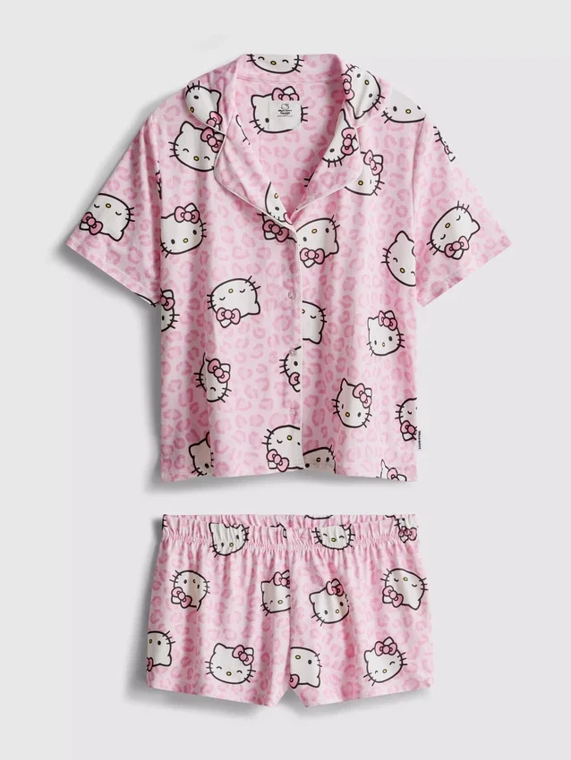 Pijamas curto estilo «boyfriend» da Hello Kitty