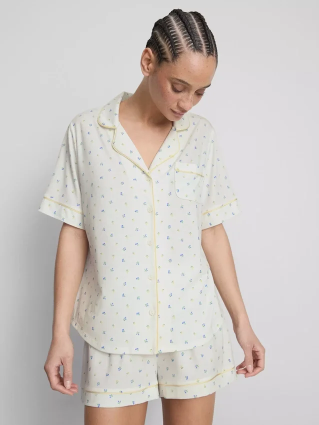 Pijamas curto estilo «boyfriend» estampados