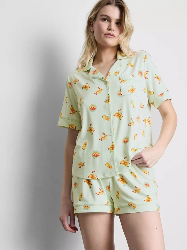 Pijamas curto estilo «boyfriend» estampados