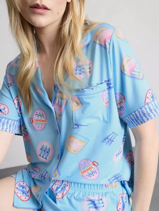Pijamas curto estilo «boyfriend» estampados