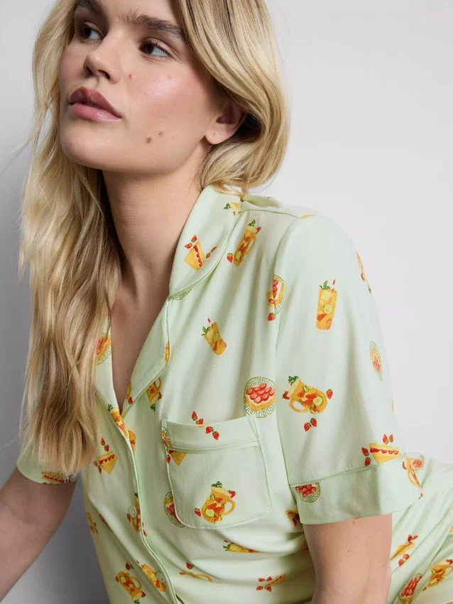 Pijamas curto estilo «boyfriend» estampados