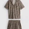 Pijamas curto estilo «boyfriend» estampados