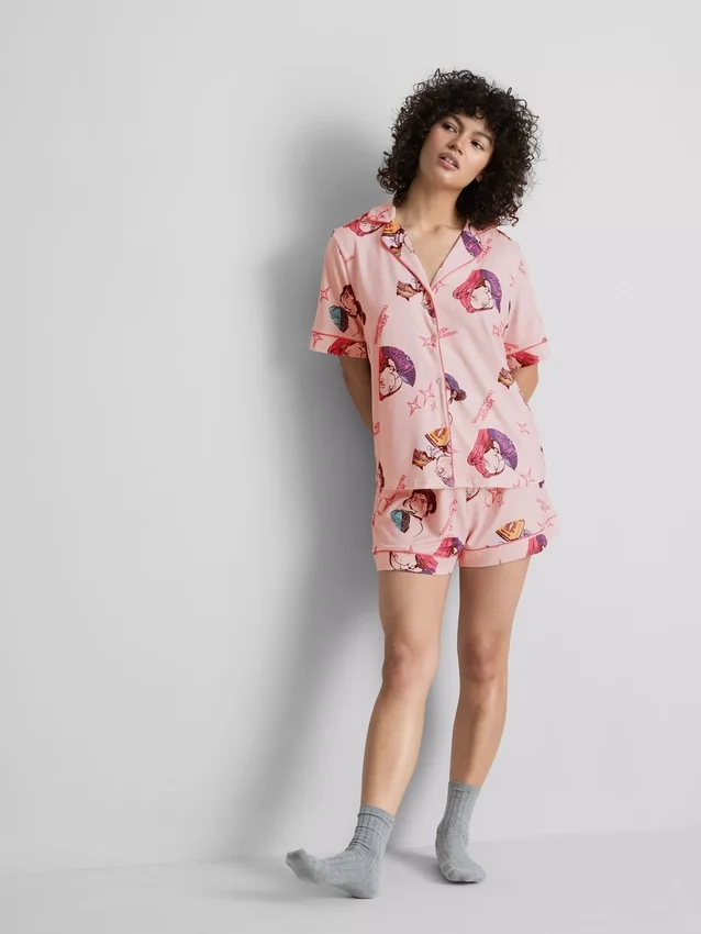 Pijamas curto estilo «boyfriend» K-pop «Demon Hunters»