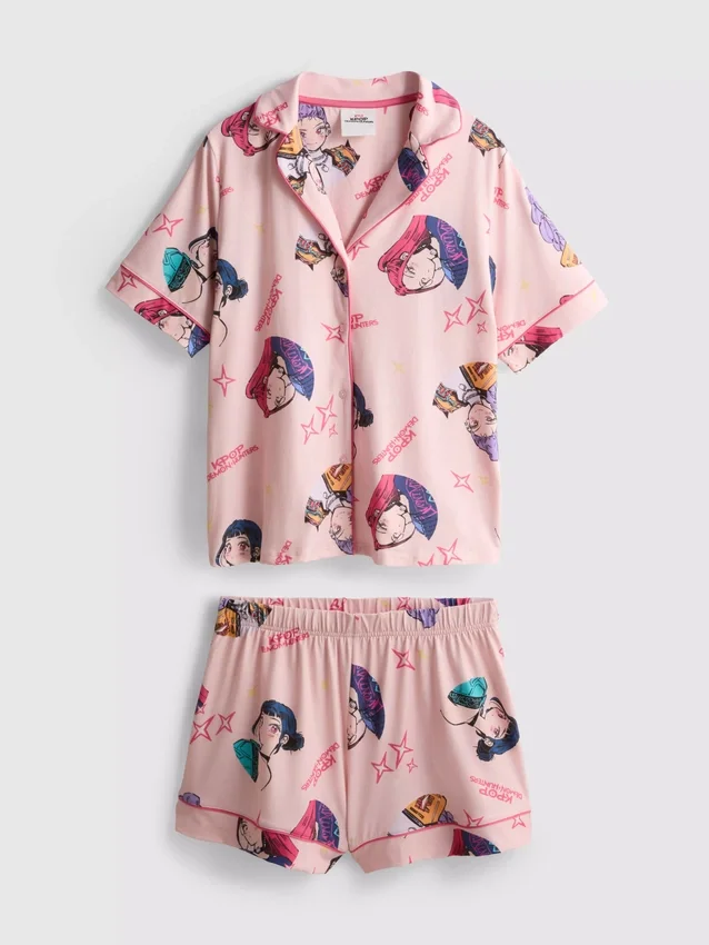Pijamas curto estilo «boyfriend» K-pop «Demon Hunters»